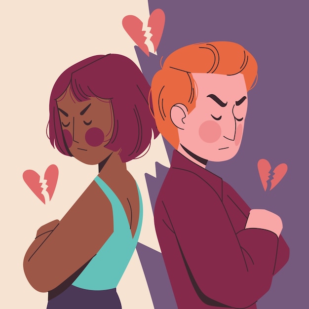 Ilustración de divorcio dibujado a mano