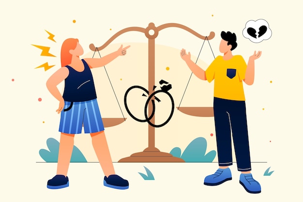 Ilustración del divorcio en gradiente