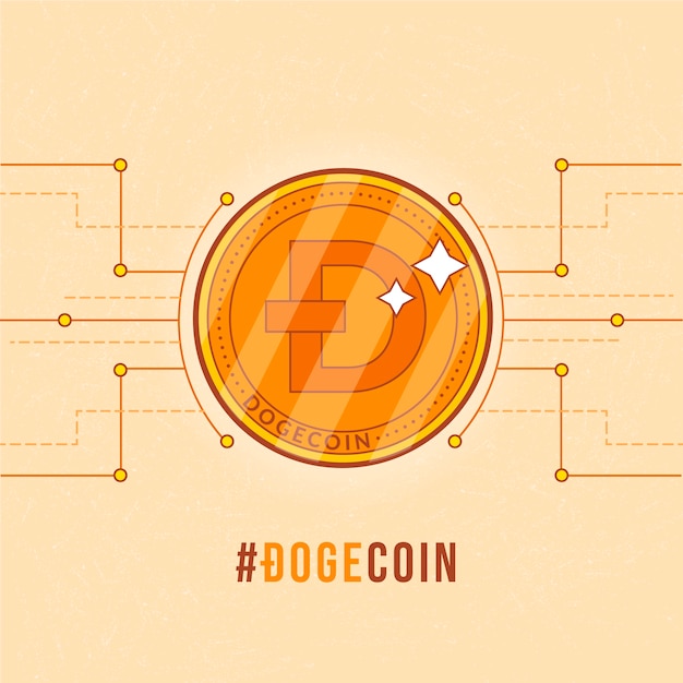 Vector gratuito ilustración de dogecoin de criptomoneda valiosa