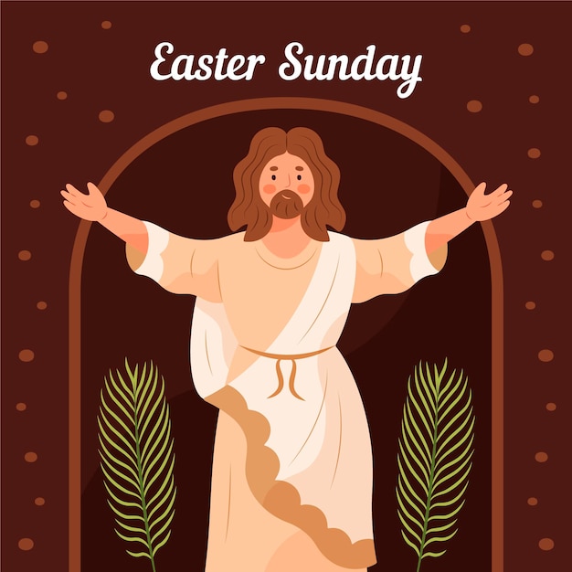 Vector gratuito ilustración de domingo de pascua