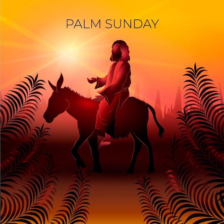 Vector gratuito ilustración de domingo de ramos degradado