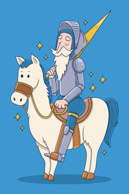 Vector gratuito ilustración de don quijote dibujado a mano