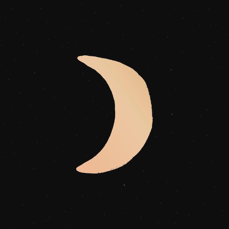 Vector gratuito ilustración de doodle de luna creciente pegatina