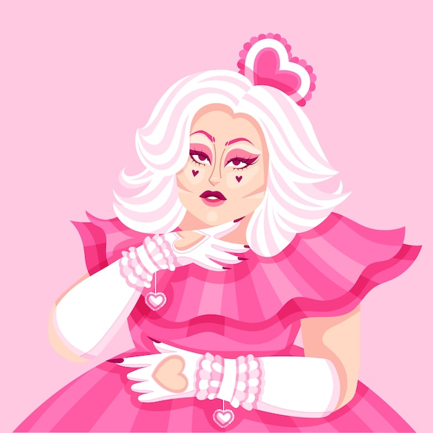 Vector gratuito ilustración de drag queen dibujada a mano