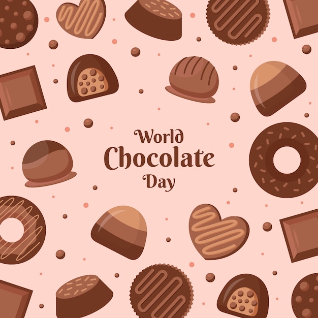 Ilustración de dulces de chocolate de diseño plano