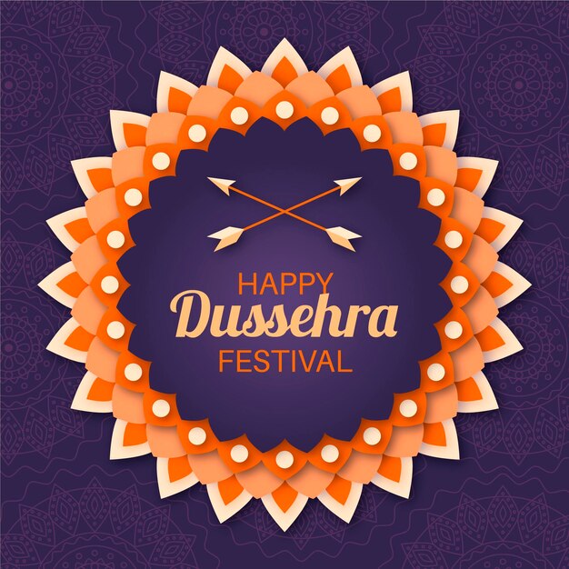 Ilustración de Dussehra en estilo papel