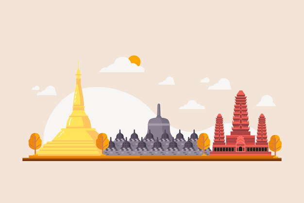 Ilustración del edificio de la asean