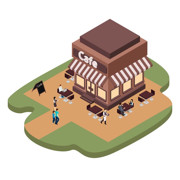 Ilustración del edificio del café
