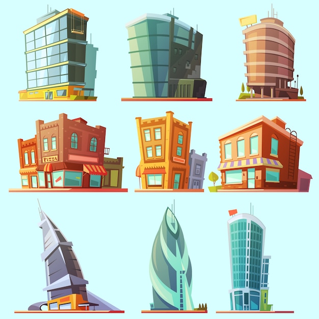 Ilustración de edificios históricos y modernos.