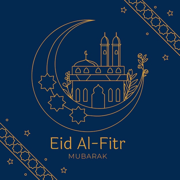 Vector gratuito ilustración de eid al-fitr dibujado a mano