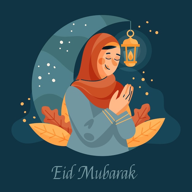 Ilustración de eid al-fitr plano orgánico