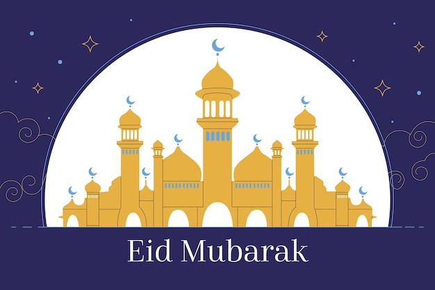 Vector gratuito ilustración de eid al-fitr plano orgánico