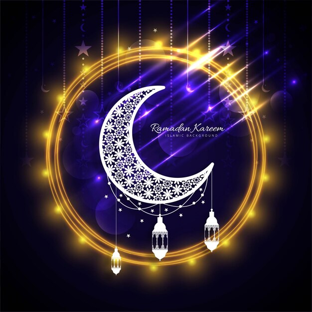 Vector gratuito ilustración elegante brillosa de ramadán kareem