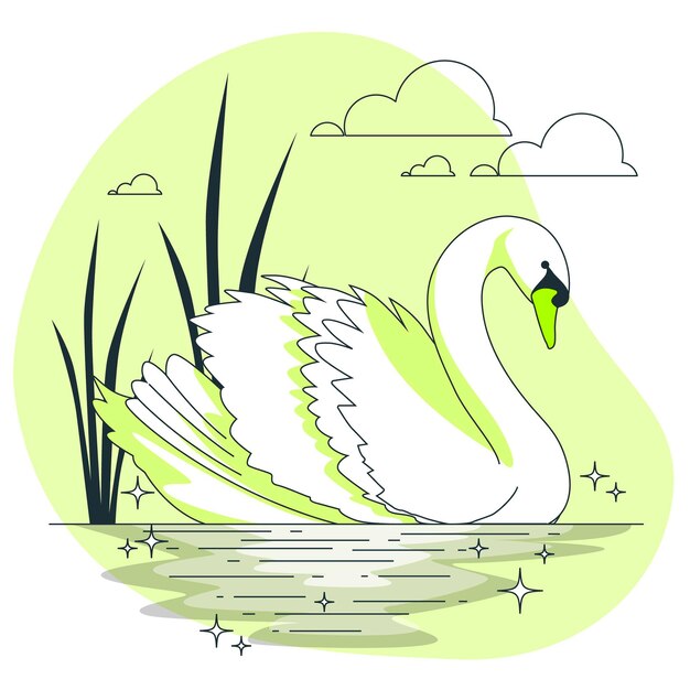 Ilustración elegante del concepto del cisne