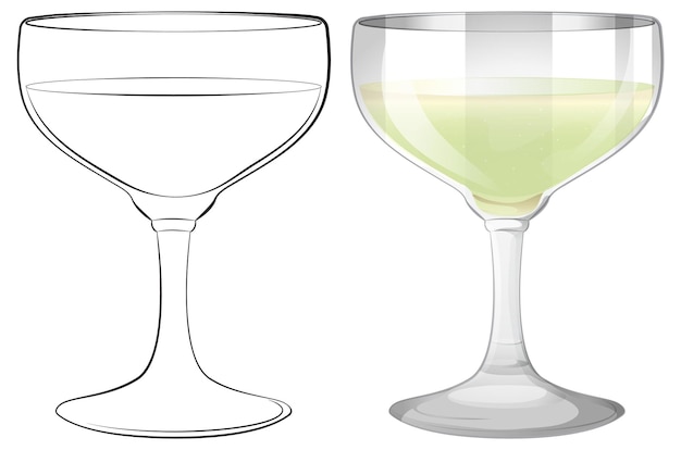 Ilustración elegante de una copa de vino