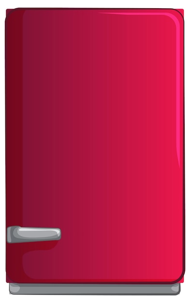 Ilustración elegante y moderna de un refrigerador rojo