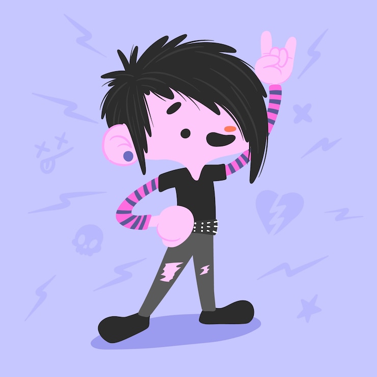 Vector gratuito ilustración emo dibujada a mano