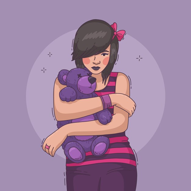 Ilustración emo dibujada a mano