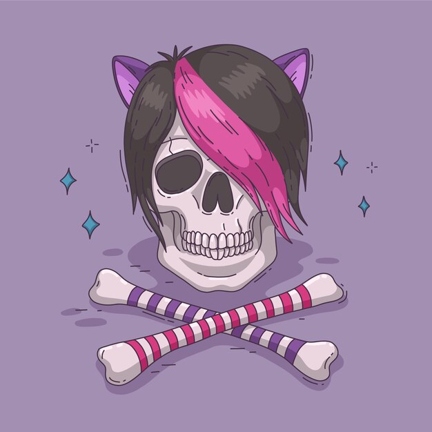 Ilustración emo dibujada a mano