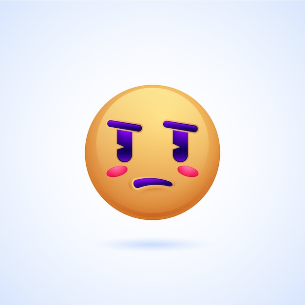 Ilustración de emoji aburrido degradado