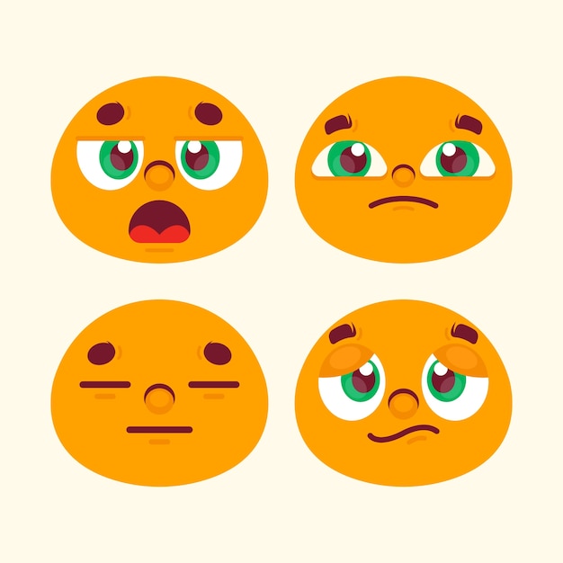 Vector gratuito ilustración de emoji aburrido de diseño plano