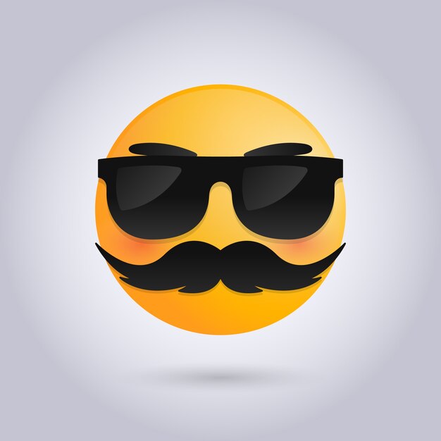 Ilustración del emoji del bigote degradado
