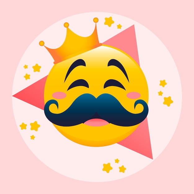 Vector gratuito ilustración del emoji del bigote degradado