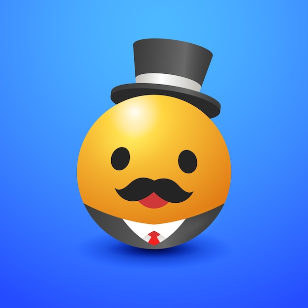 Ilustración del emoji del bigote degradado