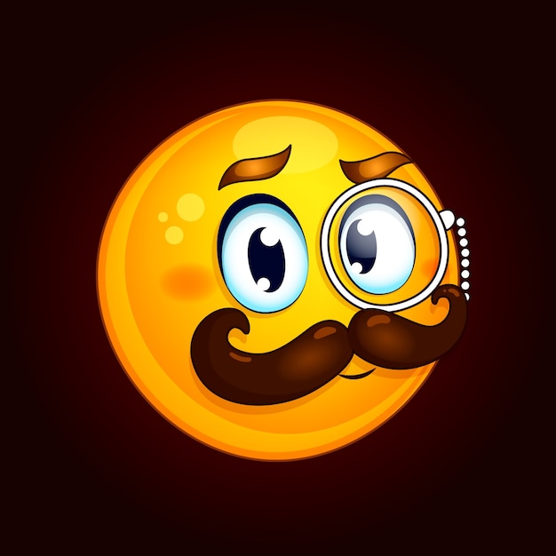 Ilustración del emoji del bigote degradado
