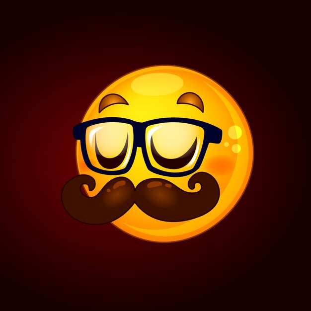 Ilustración del emoji del bigote degradado