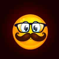 Vector gratuito ilustración del emoji del bigote degradado