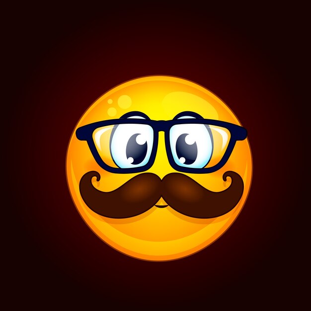 Ilustración del emoji del bigote degradado