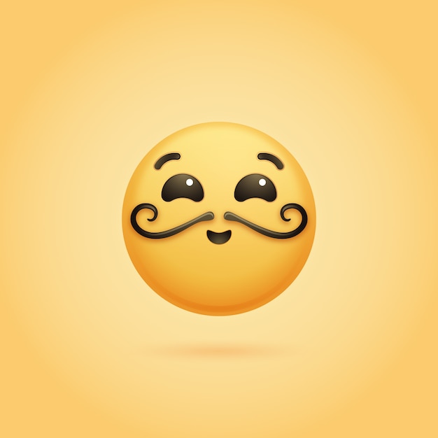 Ilustración del emoji del bigote degradado