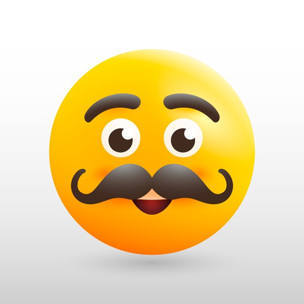 Ilustración del emoji del bigote degradado