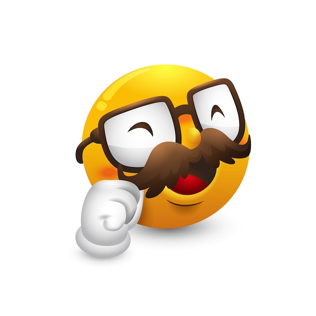 Ilustración del emoji del bigote degradado