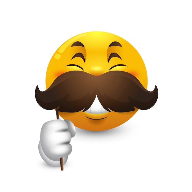 Vector gratuito ilustración del emoji del bigote degradado