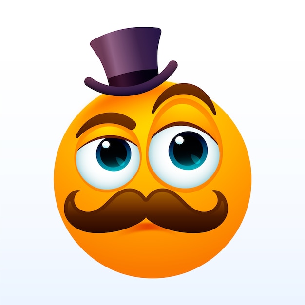 Vector gratuito ilustración de emoji de bigote dibujada a mano