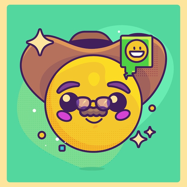 Vector gratuito ilustración de emoji de bigote dibujada a mano