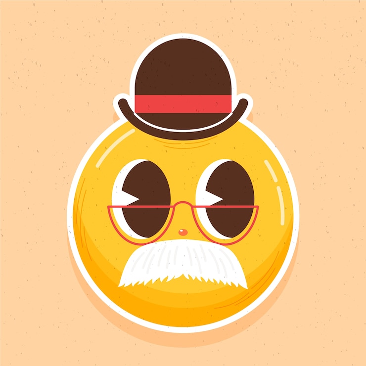 Vector gratuito ilustración de emoji de bigote dibujada a mano