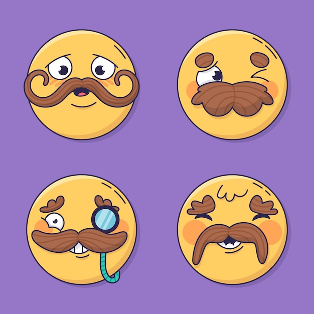 Ilustración de emoji de bigote dibujado a mano