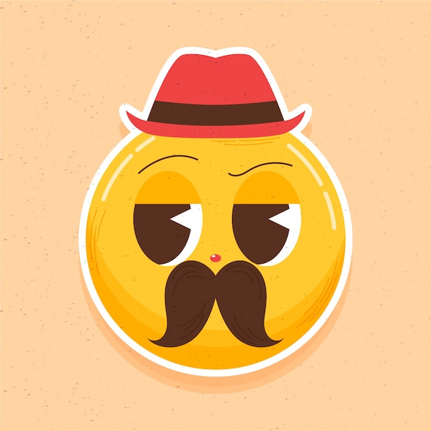 Ilustración de emoji de bigote dibujado a mano
