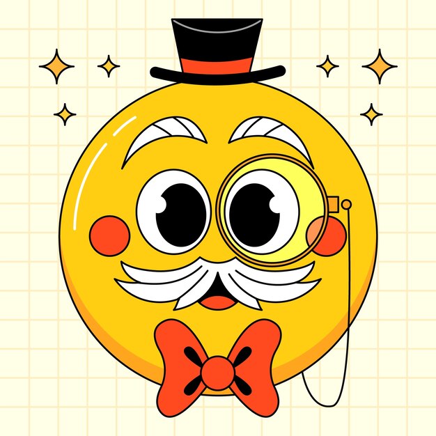Ilustración de emoji de bigote de diseño plano