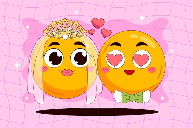 Ilustración de emoji de boda dibujada a mano