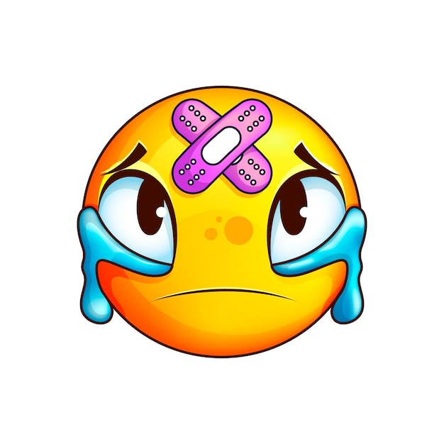 Vector gratuito ilustración de emoji de cara herida