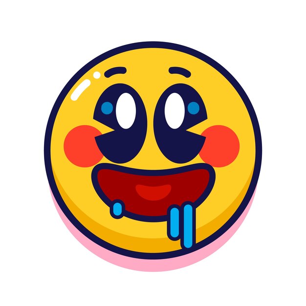 Ilustración de emoji de diseño plano y hambriento