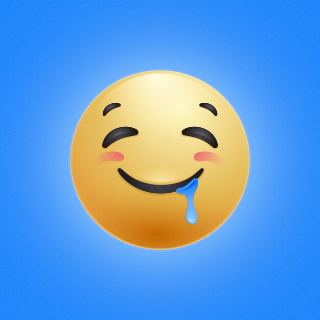 Ilustración de emoji de diseño plano y hambriento