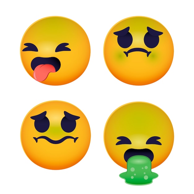 Ilustración de emoji de disgusto degradado