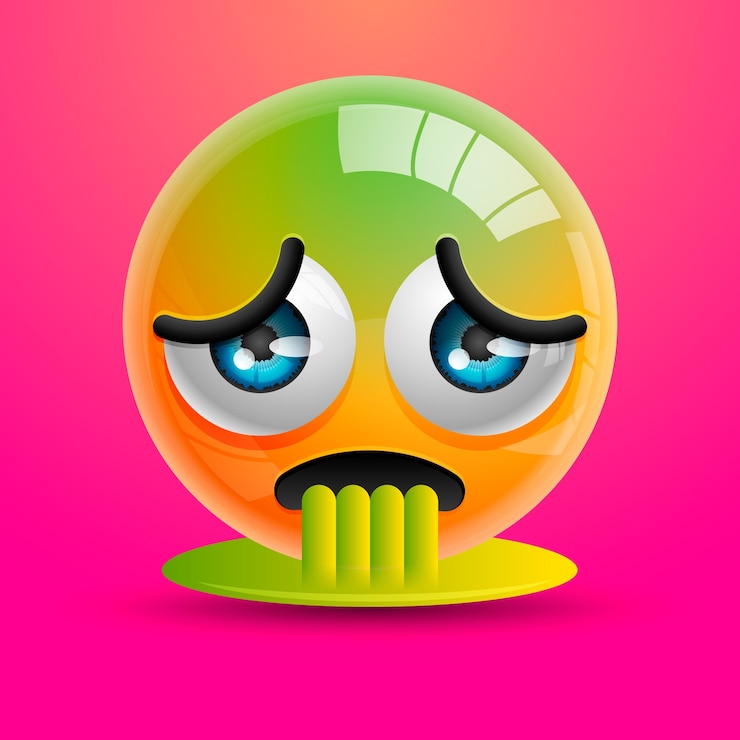 Vector gratuito ilustración de emoji de disgusto degradado