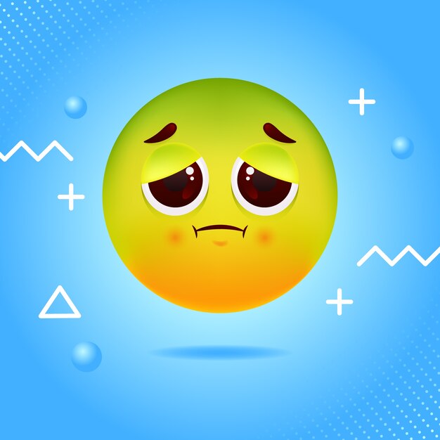 Ilustración de emoji de disgusto degradado