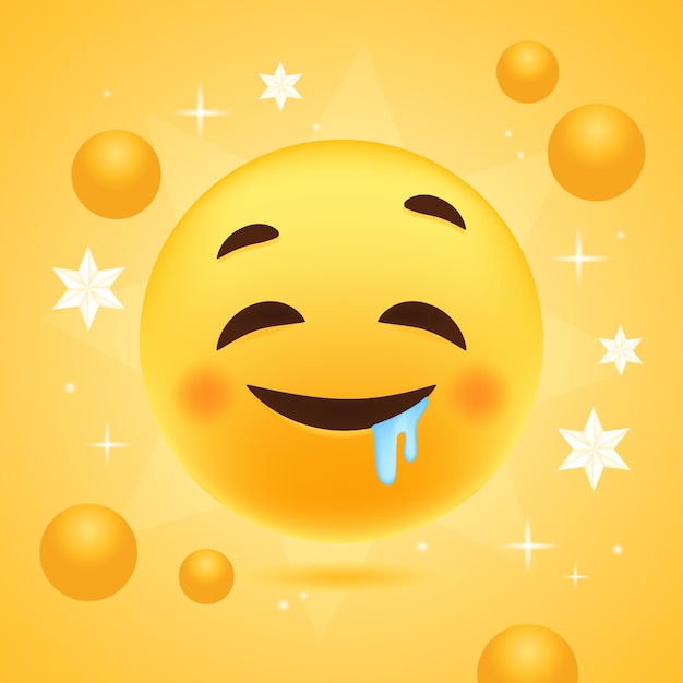 Ilustración de un emoji hambriento